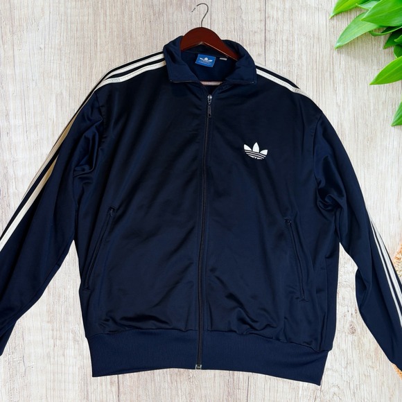 Adidas Men's Tracksuit XL Navy Blue White Three Stripe Trefoil Logo Y2K 90s - Picture 1 of 10